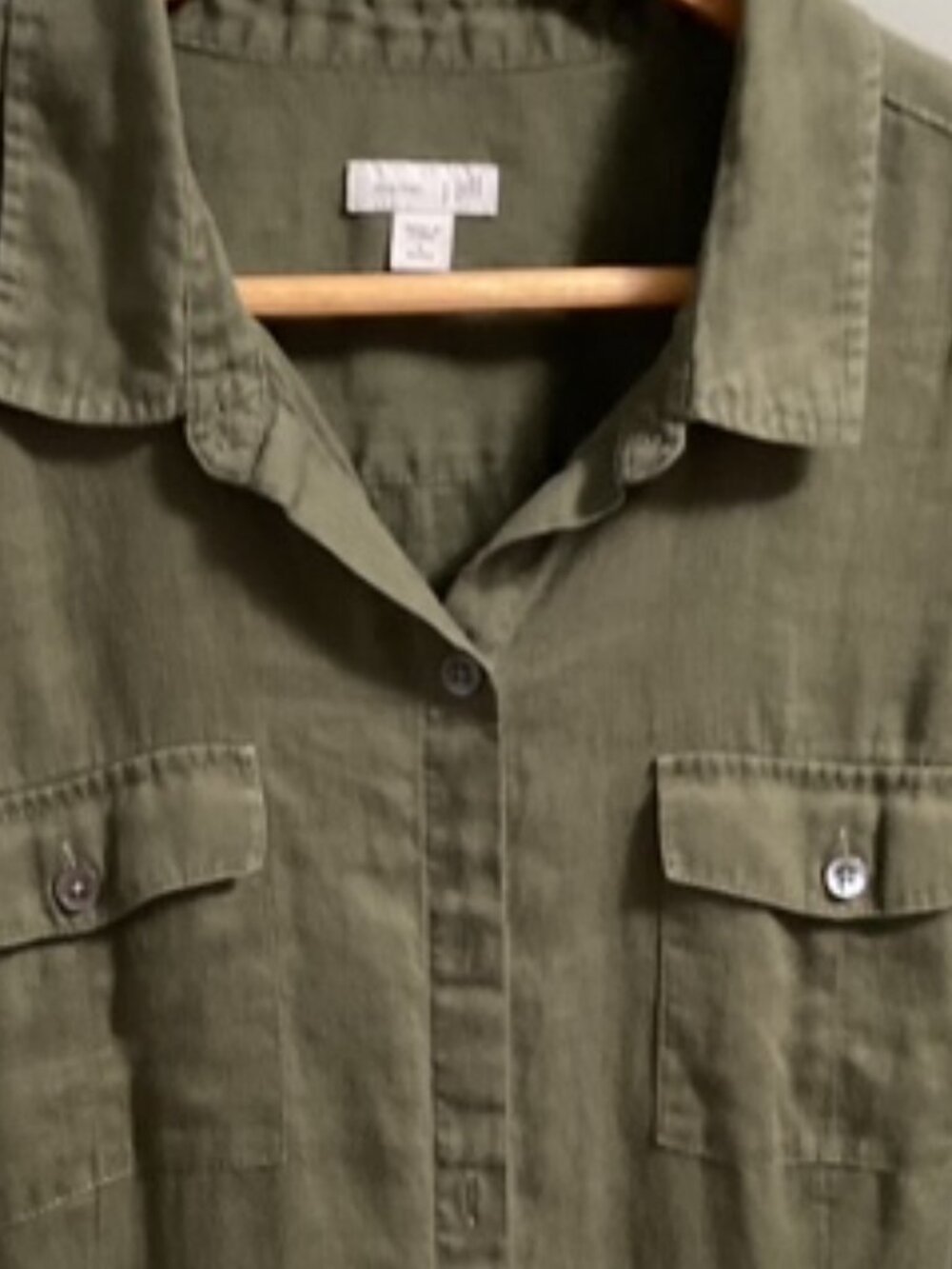 Green Linen Blouse J Jill